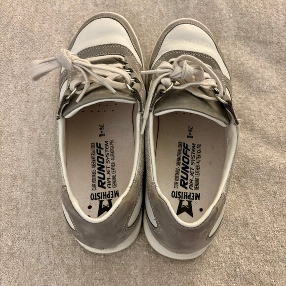 Mephisto Rebeca, white and gray leather with silver accents - Picture 4 of 6